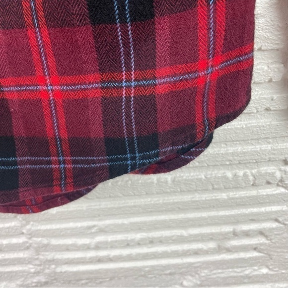 Harley Davidson Flannel Shirt Red & Blue Plaid "Ain't No Darling" Graphic Medium - Picture 8 of 16